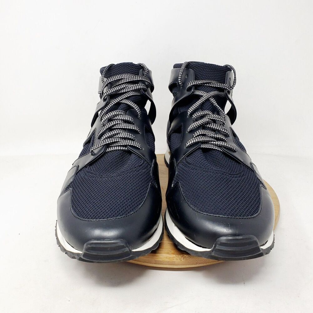 OAMC Marathon Mid Shoes Mens 12 Black Leather Mesh Lace‎ Up Low Sneaker - Picture 3 of 12